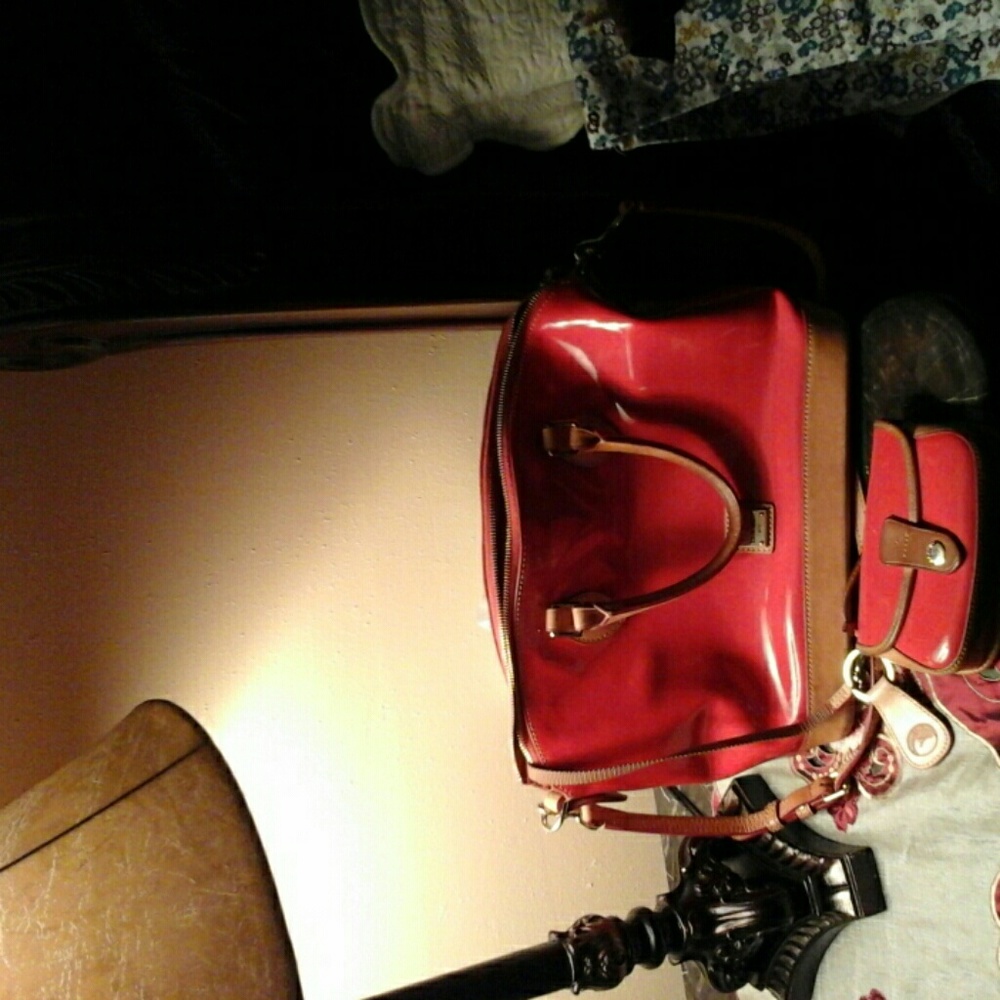 Dooney and Bourke Patent Leather Satchel Set